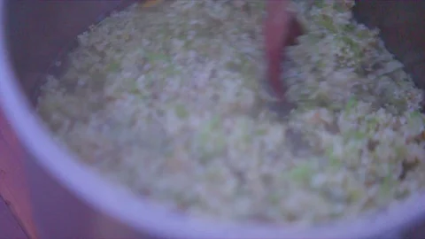 Elderflower being cooked in pot Video stock 76134955
