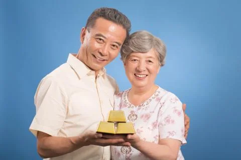 The elderly are at ease with their old age Stock Photos