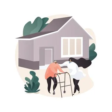 Elderly care abstract concept vector illustration. Stock Illustration