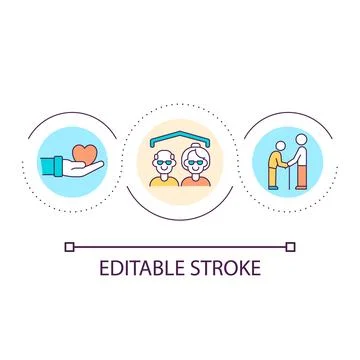 Elderly care service loop concept icon イラスト素材