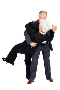 Elderly couple dancing Stock Photos