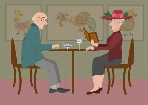 Elderly couple Ilustração Stock