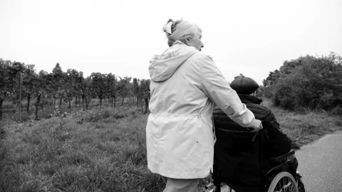 Elderly couple taking a walk Stock Footage 318072049