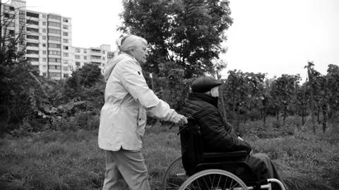 Elderly couple taking a walk Stock Footage 318072079