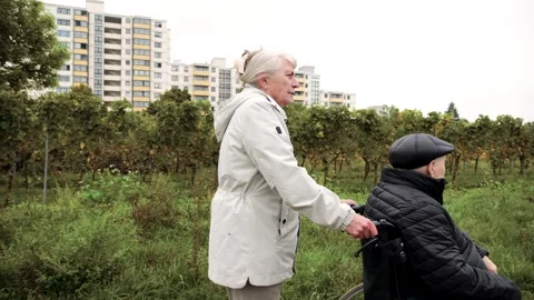 Elderly couple taking a walk Stock Footage 318072080