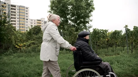 Elderly couple taking a walk Stock Footage 318072086