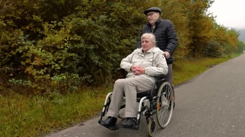 Elderly couple taking a walk Stock Footage 318072307