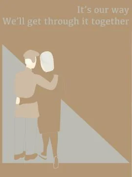 Elderly couple walking together. Vector illustration Stock Illustration