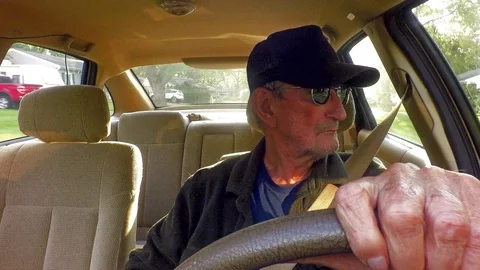 Elderly Driver Behind The Wheel Video stock 95925061