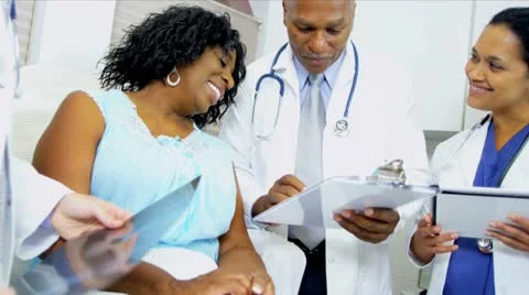Elderly Female Patient Looking X-Ray Image Stock Footage