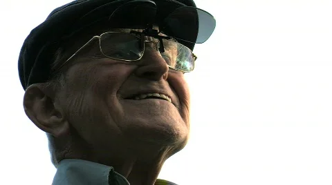 Elderly gentleman admiring the view Stock Footage 847745