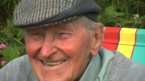 Elderly gentleman Smiling Stock Footage