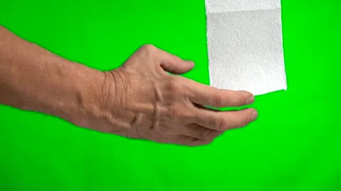 Elderly hands rip off a piece of mass-produced toilet paper 動画素材 145196280
