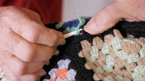 Elderly hands sew a blanket Stock Footage 59862273