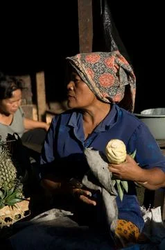 Elderly indonesian woman from Central java Stock-Fotos