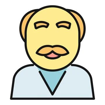 Elderly man avatar creating user profile icon Stock Illustration