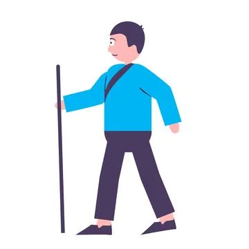 Elderly man with a cane. Old age Stock Illustration