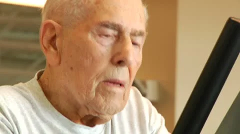 Elderly man on cardio machine Stock Footage 8914169