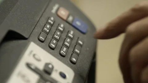 Elderly Man Dials The Numbers On MFP Video stock 74620053