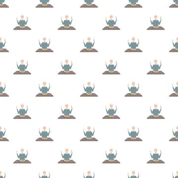 Elderly man dining seamless pattern with fork and knife Stock Illustration