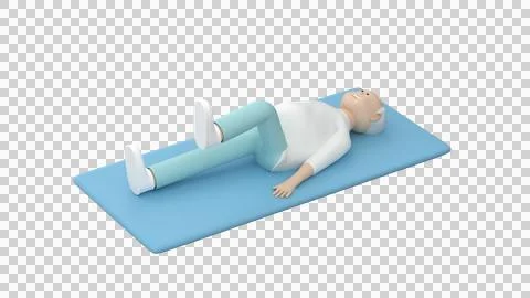Elderly man doing core exercises on a mat Stock Illustration