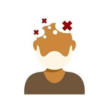 Elderly man experiencing memory loss and brain confusion Illustrazione stock