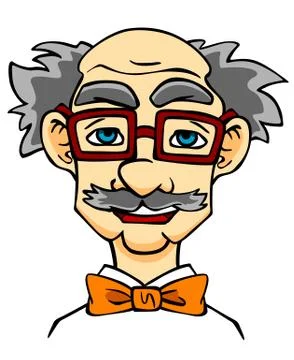 Elderly man in eyeglasses. Stock Illustration