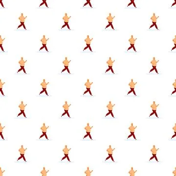 Elderly man jogging repeatable pattern illustration Illustrazione stock