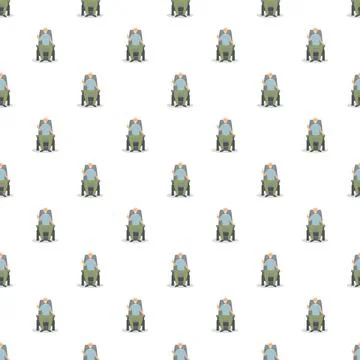 Elderly man making middle finger gesture seamless pattern Illustrazione stock
