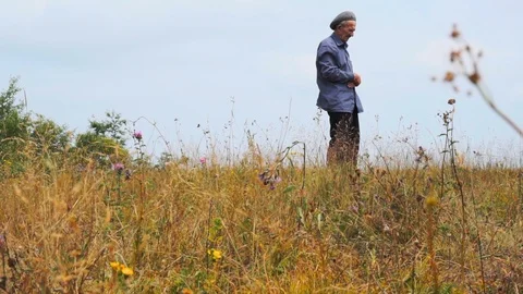 Elderly man praying Stock Footage 95545774