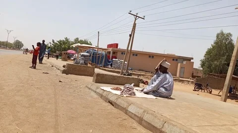 Elderly Man Selling Dates Roadside Kano Nigeria 動画素材 331316543
