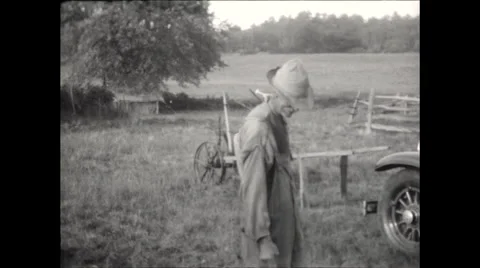 Elderly Man standing on property Video stock 56161383