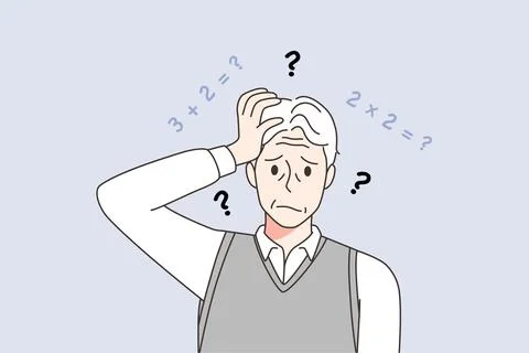 Elderly man suffer from memory loss Stock Illustration