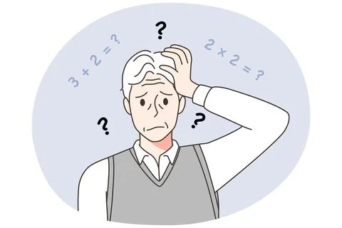 Elderly man suffer from memory loss 스톡 일러스트