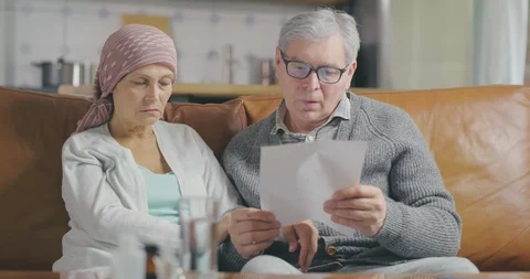 Elderly man taking care of sick wife Stock Footage 112065027