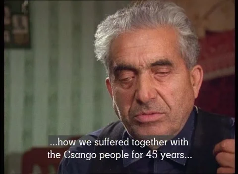 Elderly man talking about how Hungarian people and he himself were oppressed Stock Footage 159725342