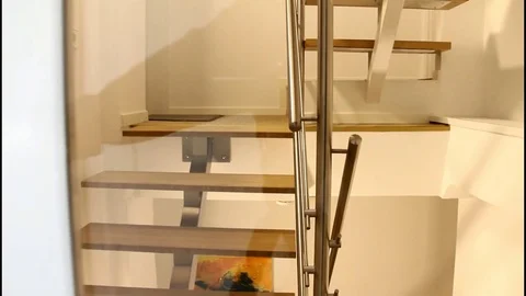 Elderly man using elevator in small old hotel Stock Footage 74457058
