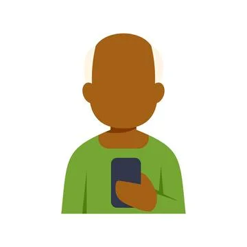 Elderly man using smartphone for communication and connection Stock Illustration