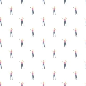 Elderly man using smartphone seamless pattern repeating Stock Illustration