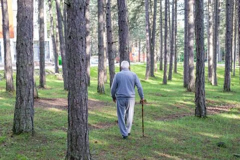 Elderly man walking Stock Photos