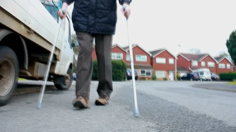 Elderly man walking towards camera Stock Footage 34293346