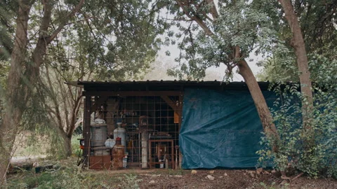 An Elderly Man working in shed Stock Footage 275451285