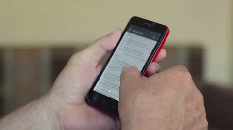 Elderly man's hand typing on a tablet Stock Footage 62194211