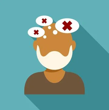 Elderly person experiencing memory loss and confusion Stock Illustration