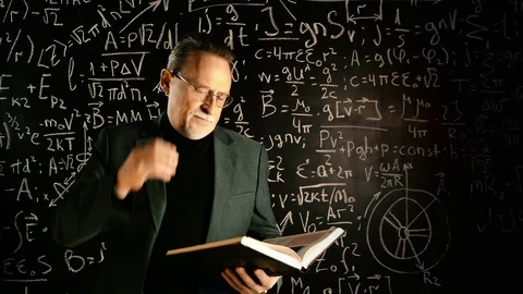 Elderly professor giving a lecture Stock Footage 129046955