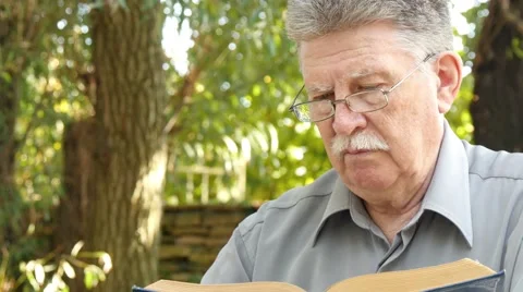 Elderly Reading A Novel Stock Footage 55911009