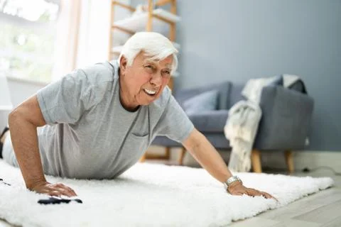 Elderly Senior Man Slip And Fall Stock Photos