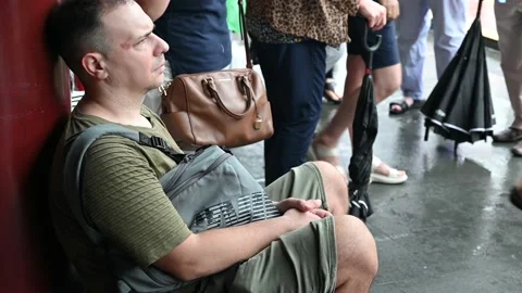 An elderly is taking a rest Stock Footage 234798544