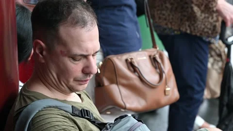 An elderly is taking a rest Stock Footage 234798546