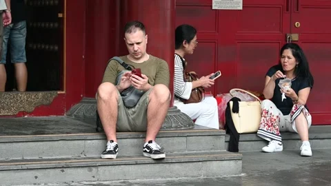 An elderly is taking a rest Stock Footage 234798564